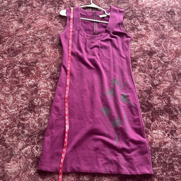 Ethos Paris Organic Cotton Purple Sleeveless Maxi Dress Floral Design size M - Picture 6 of 7